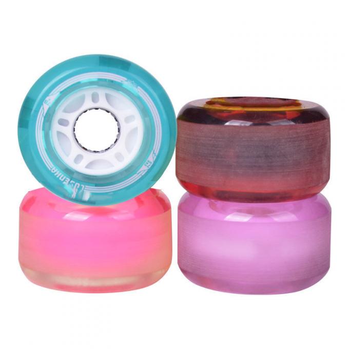 50MM-59MM LED aydınlatılmış kaykay tekerlekleri PU kruvazör kaykay tekerlekleri 0