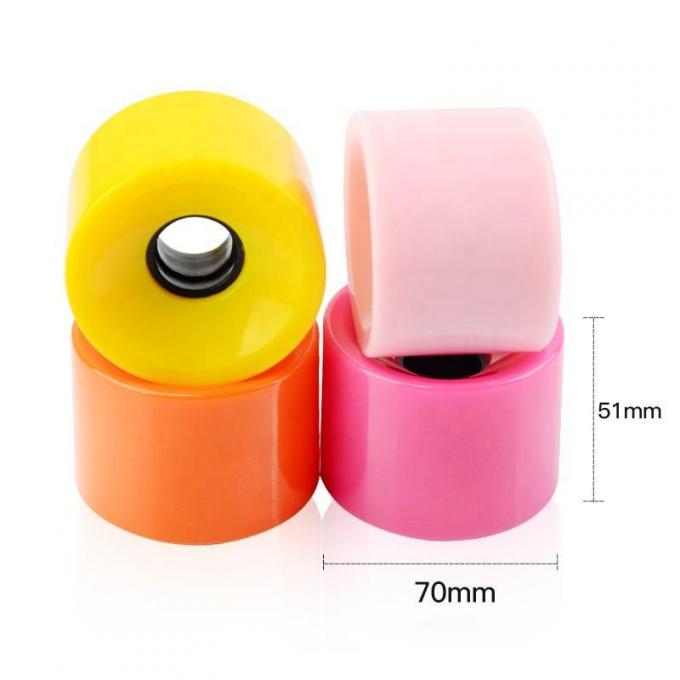 Çok Renkli 70mm PU Skateboard Tekerlekleri Yüksek Dayanıklılık Hafif 1