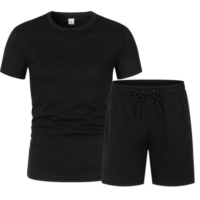 Casual Jogging Short-Sleeved Suit Men′s Running Training Sports Short Set