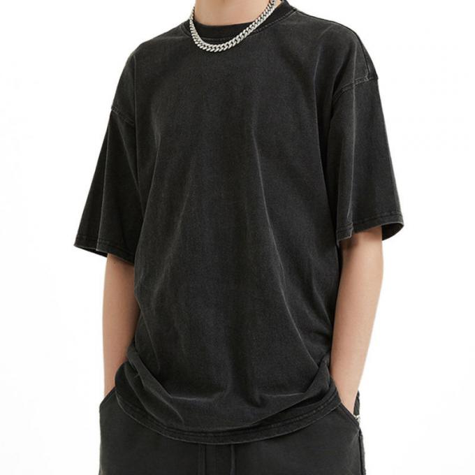 Ağır Ağırlık % 100 Pamuk Spor Giysi Hip Hop Düşük Omuz Geniş Boylu Tişört Unisex 0
